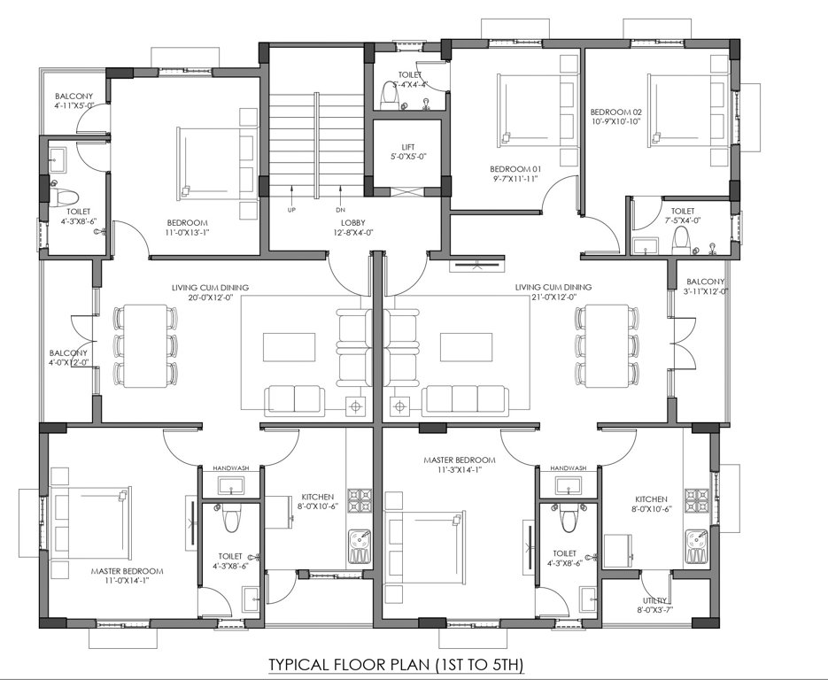  crescent Crescent Cluster Plan from 1st to 5th Floor