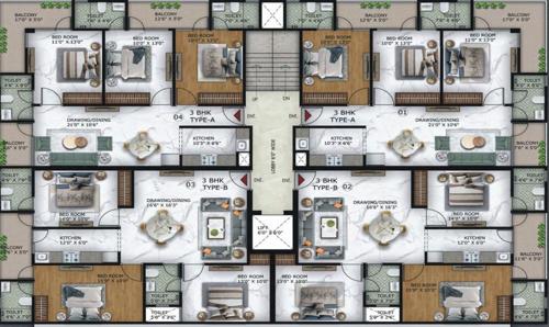  sv-heights-the-ultima-107 SV Heights The Ultima 107 Cluster Plan from 1st to 4th Floor