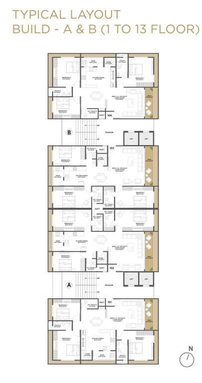  revanta Revanta Block A & B Cluster Plan from 1st to 13th Floor