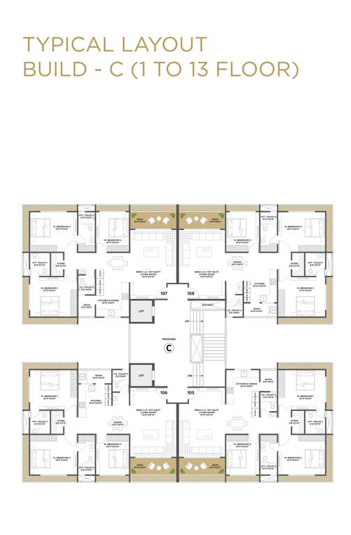  revanta Revanta Block C Cluster Plan from 1st to 13th Floor