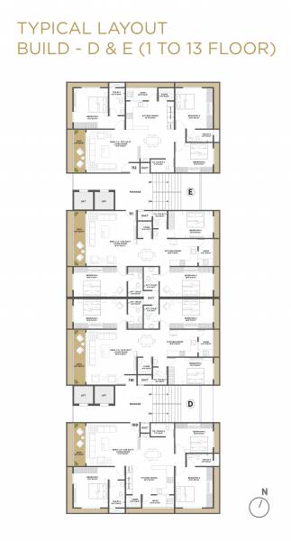  revanta Revanta Block D & E Cluster Plan from 1st to 13th Floor
