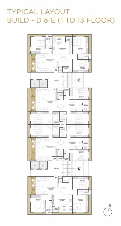  revanta Revanta Block D & E Cluster Plan from 1st to 13th Floor