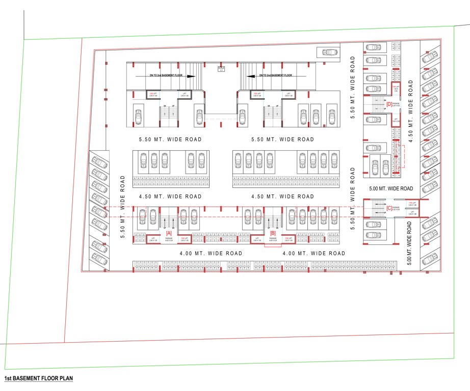sahjanand empire Tower A Basement Plan for 1st Floor