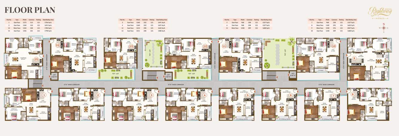  royal rightway homes Royal Rightway Homes Cluster Plan from 1st to 5th Floor