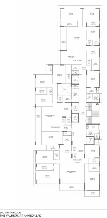  the valinor Tower A Cluster Plan from 2nd to 5th Floor
