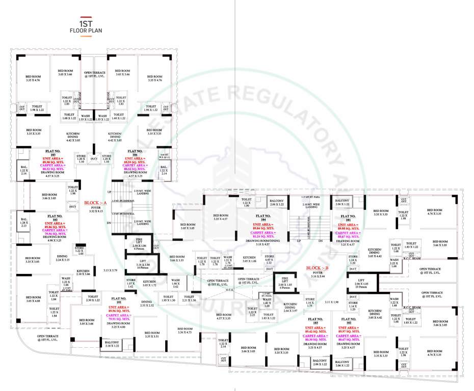  avinya one Tower A, B Cluster Plan for 1st Floor