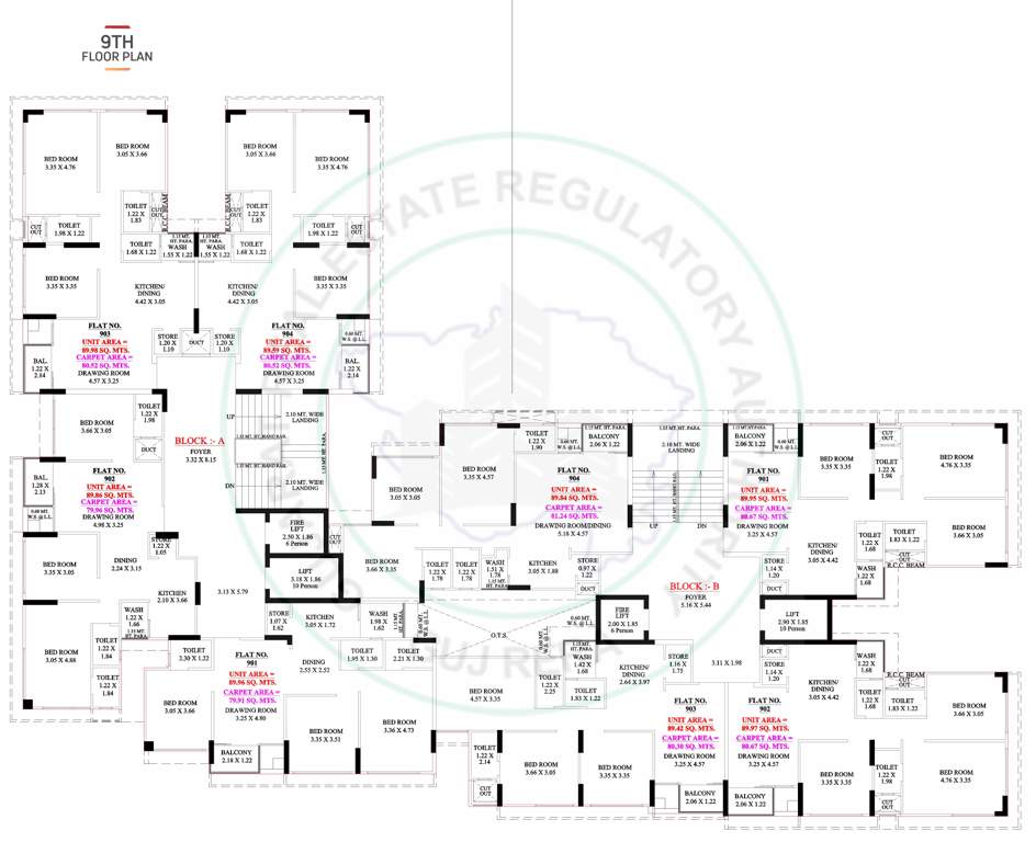  avinya one Tower A, B Cluster Plan for 9th Floor