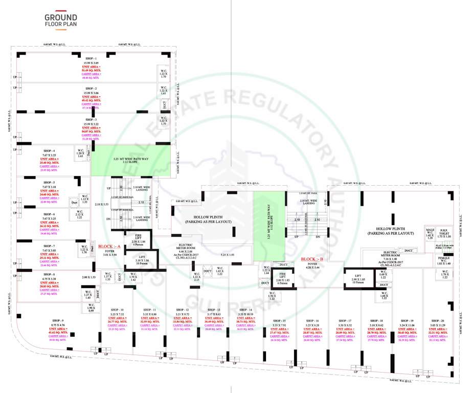  avinya one Tower A, B Cluster Plan for ground Floor