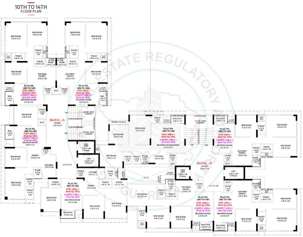  avinya one Tower A, B Cluster Plan from 10th to 14th Floor