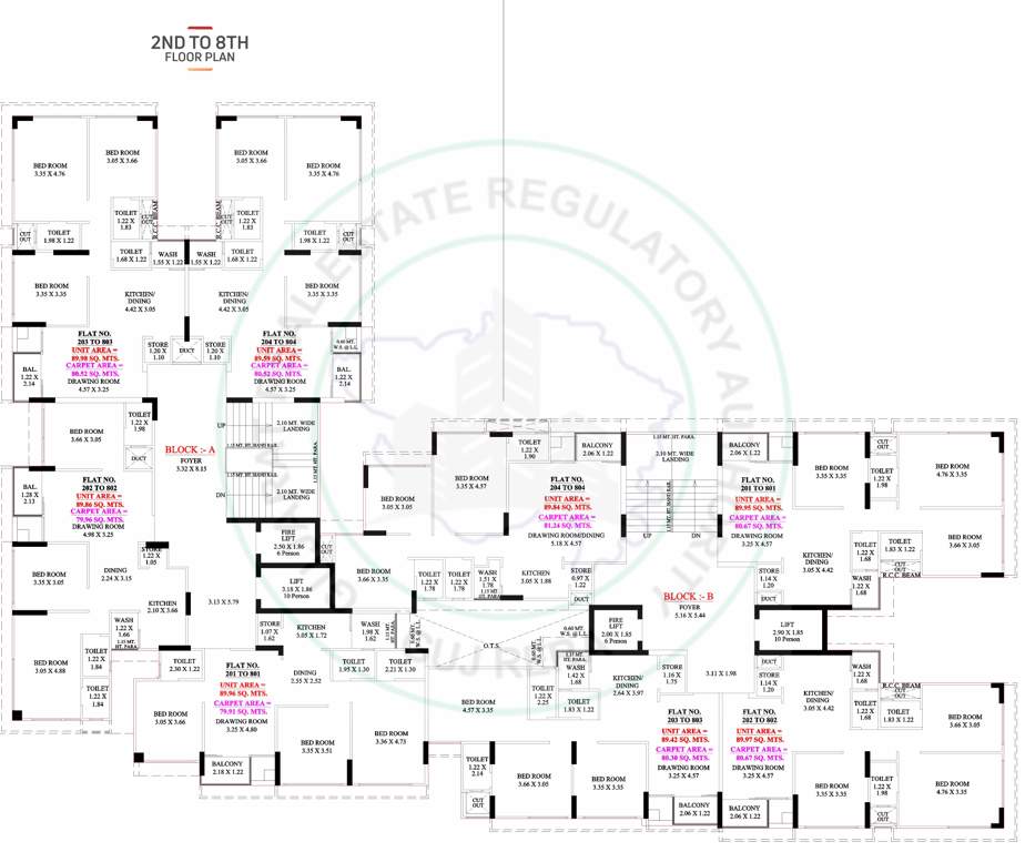  avinya one Tower A, B Cluster Plan from 2nd to 8th Floor