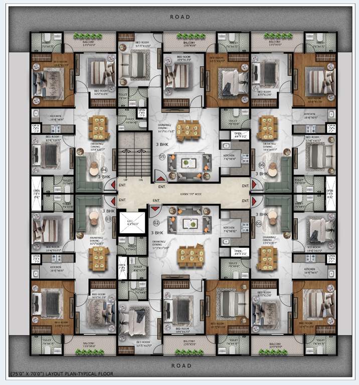  royal 107 Royal 107 Cluster Plan from 1st to 6th Floor