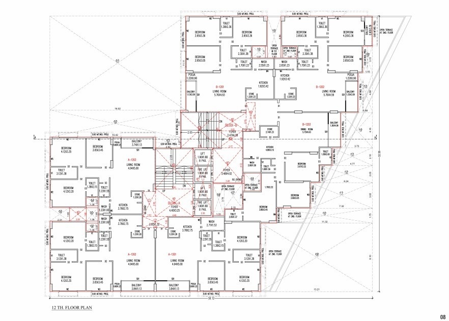  labh seventy 4 A+B Cluster Plan 12 floor