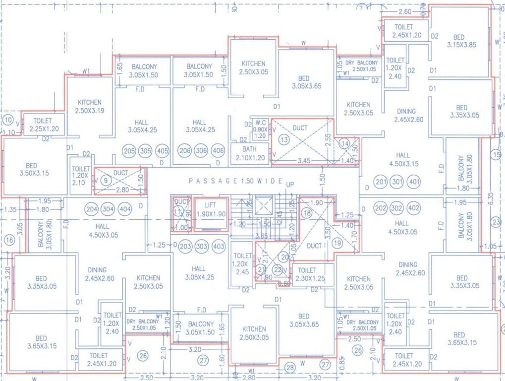  sumedhraj hill view Cluster Plan from 2nd to 4th Floor