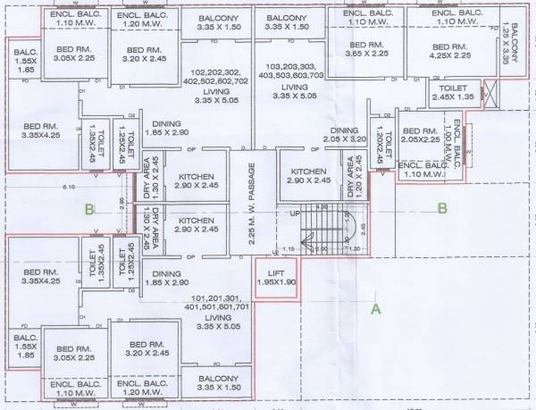  palaash-enlite Wing C Cluster Plan from 1st to 7th Floor