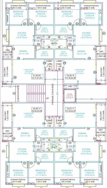  adarsh-residency Cluster Plan from 1st to 7th Floor