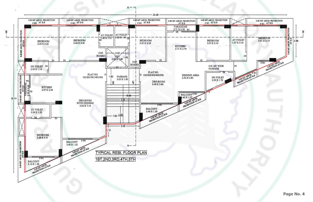  south park Block A Cluster Plan from 1st to 5th Floor