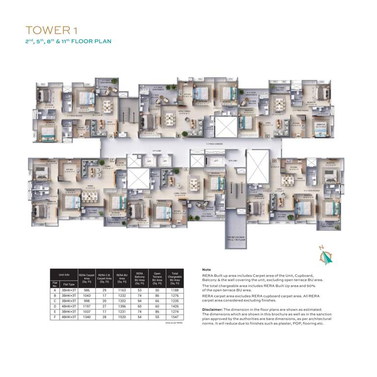  f residences merlin phase ii Tower 1 Cluster Plan for 2, 5, 8 And 11 Floor