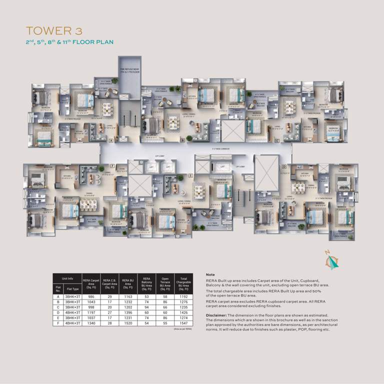  f residences merlin phase ii Tower 3 Cluster Plan for 2, 5, 8 And 11 Floor
