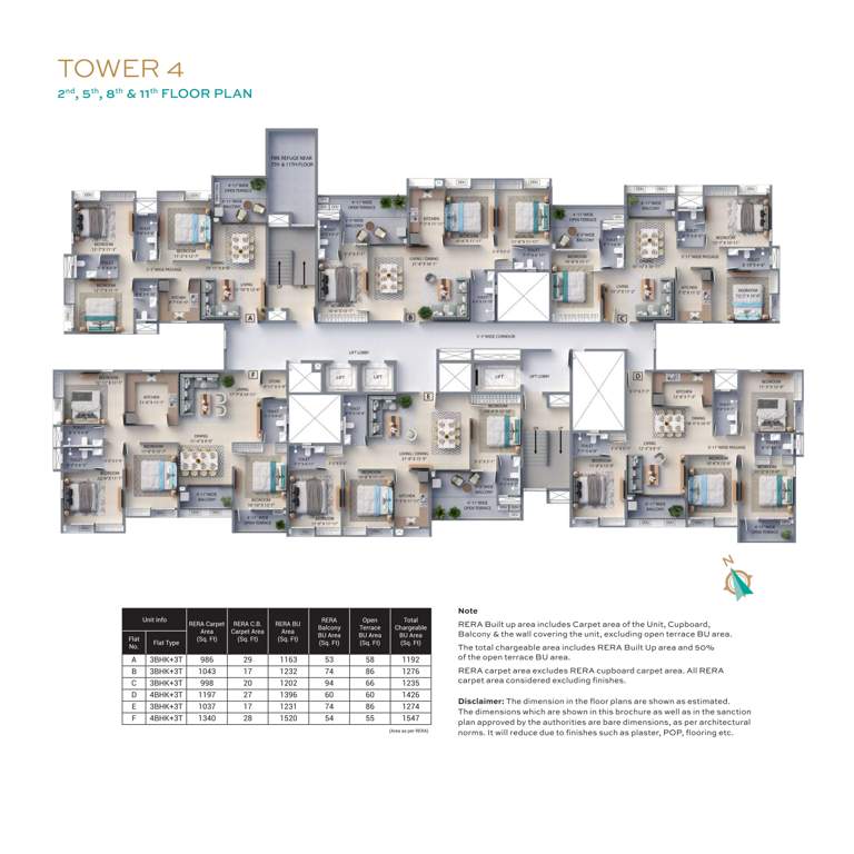  f residences merlin phase ii Tower 4 Cluster Plan for 2, 5, 8 And 11 Floor