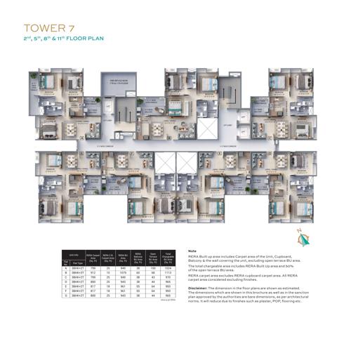  f-residences-merlin-phase-ii Tower 7 Cluster Plan for 2, 5, 8 And 11 Floor