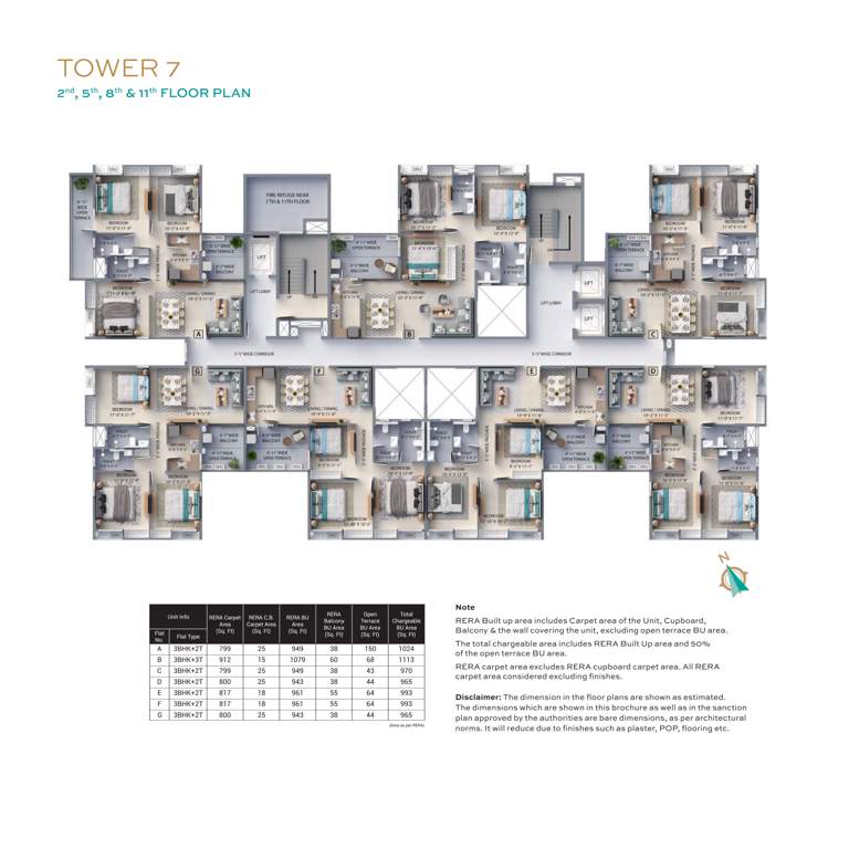  f residences merlin phase ii Tower 7 Cluster Plan for 2, 5, 8 And 11 Floor