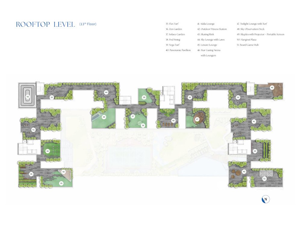  vayu Tower A, B, C Cluster Plan For 13th Floor