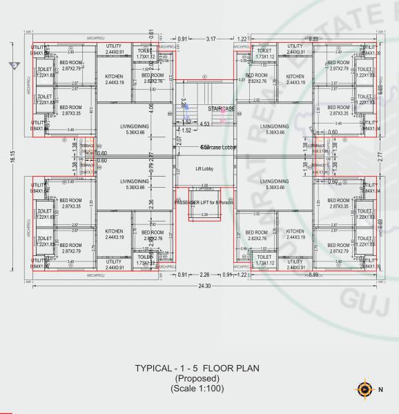 Tower A Cluster Plan from 1st to 5th Floor haridwar-ashish Tower A Cluster Plan from 1st to 5th Floor