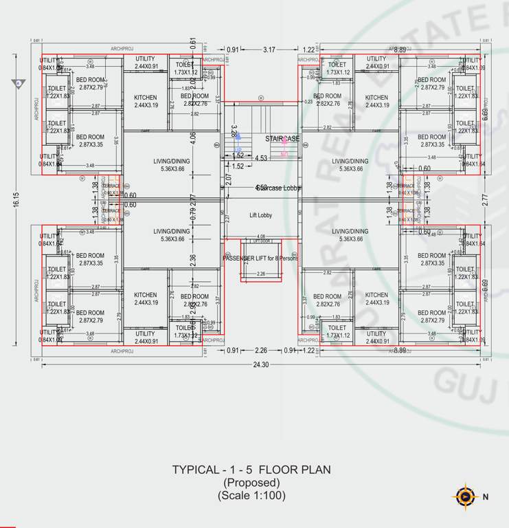  haridwar ashish Tower A Cluster Plan from 1st to 5th Floor