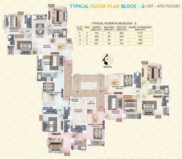  paradise-peony Block 2 Typical Cluster Plan