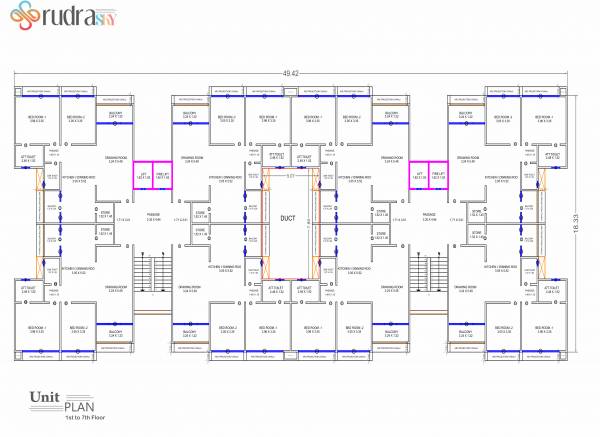  sky Block A Cluster Plan from 1st to 7th Floor