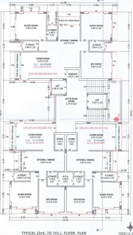  shree mukh heights Shree Mukh Heights Cluster Plan from 2nd to 7th Floor