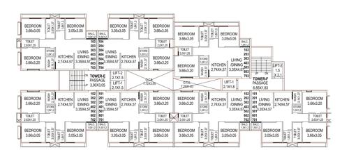 Block G+H Cluster Plan from 1st to 7th Floor karma-heights Block G+H Cluster Plan from 1st to 7th Floor