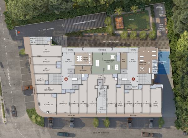 aavyan Block A & B Cluster Plan for ground Floor