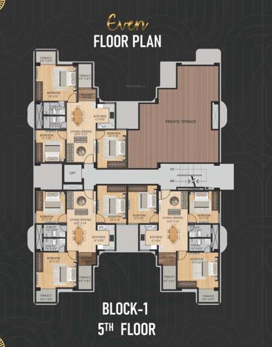Chandrama Tower Block 1 Cluster Plan from 1st to 5th Floor chandrama-tower Chandrama Tower Block 1 Cluster Plan from 1st to 5th Floor