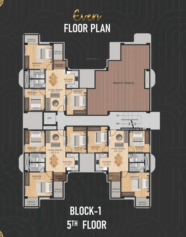  chandrama tower Chandrama Tower Block 1 Cluster Plan from 1st to 5th Floor
