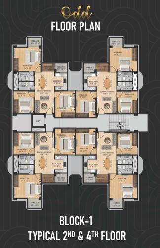 Chandrama Tower Block 1 Cluster Plan from 2nd to 4th Floor chandrama-tower Chandrama Tower Block 1 Cluster Plan from 2nd to 4th Floor