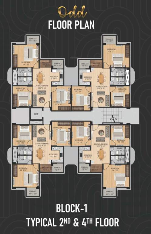  chandrama tower Chandrama Tower Block 1 Cluster Plan from 2nd to 4th Floor