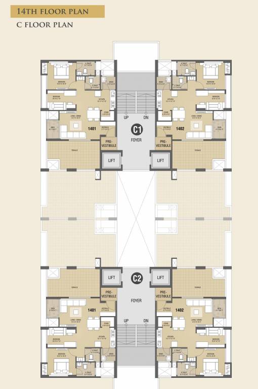  vivan C1 Cluster Plan for 14th Floor