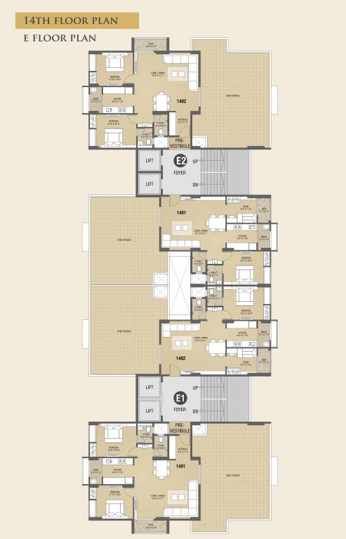  vivan E1 Cluster Plan for 14th Floor
