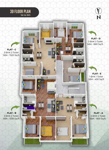  royal-palace Royal Palace Cluster Plan from 1st to 5th Floor