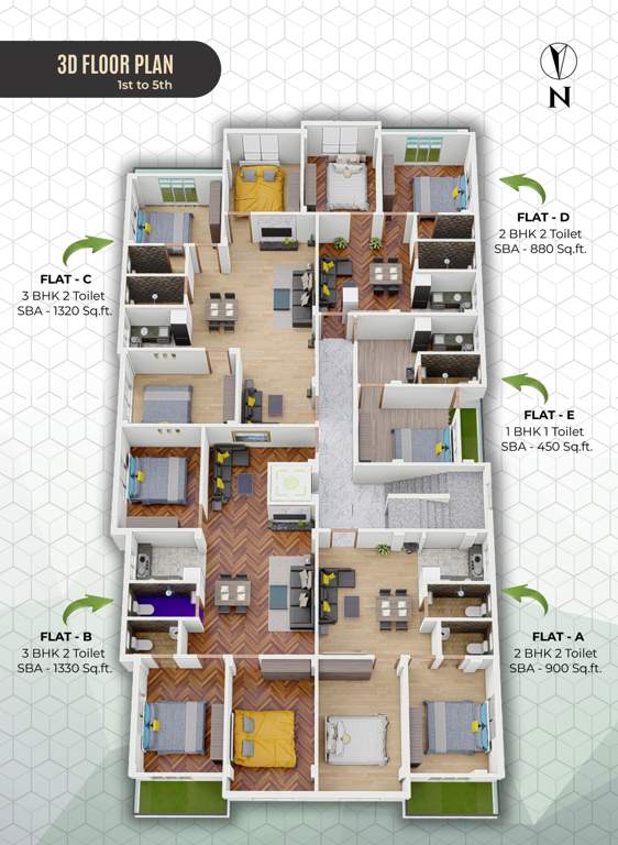  royal palace Royal Palace Cluster Plan from 1st to 5th Floor