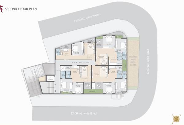  swastik-complex A Cluster Plan for 2nd Floor