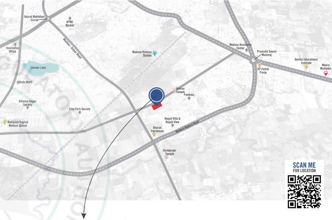  vrundavan villa Location Plan