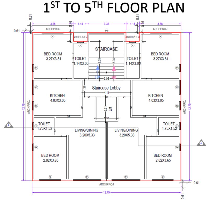  royal palace Tower A Cluster Plan from 1st to 5th Floor