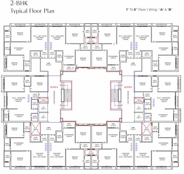 Tower A, B Cluster Plan from 1st to 5th Floor residency Tower A, B Cluster Plan from 1st to 5th Floor
