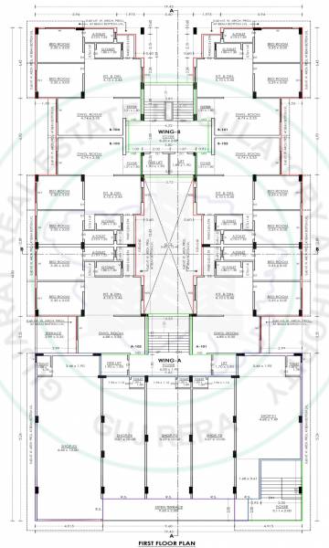  krishna-enclave Tower A, B Cluster Plan for 1st Floor