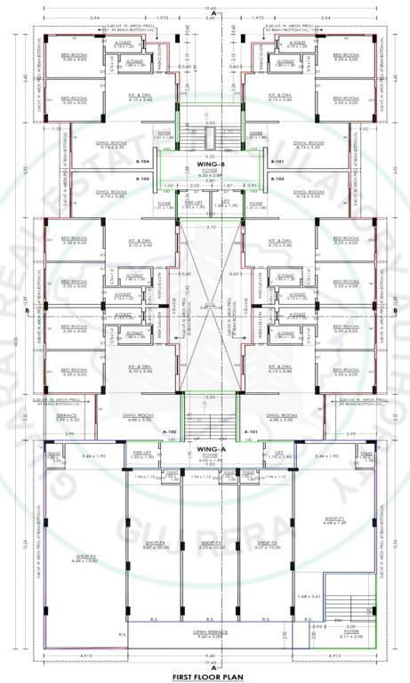  krishna enclave Tower A, B Cluster Plan for 1st Floor