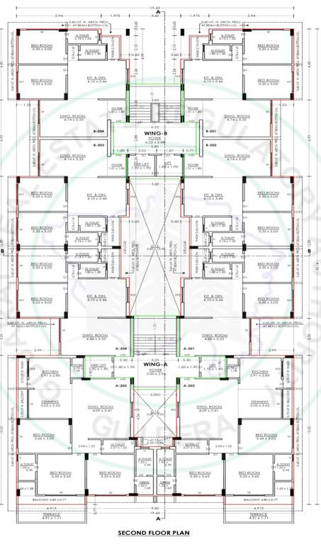  krishna enclave Tower A, B Cluster Plan for 2nd Floor