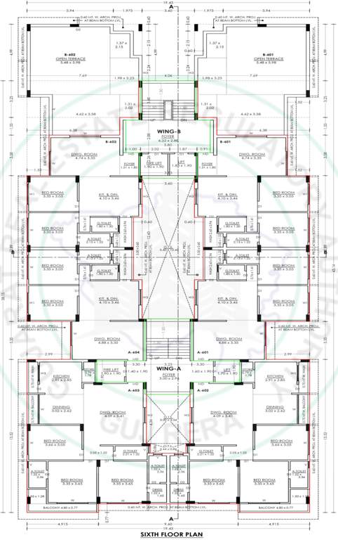  krishna enclave Tower A, B Cluster Plan for 6th Floor