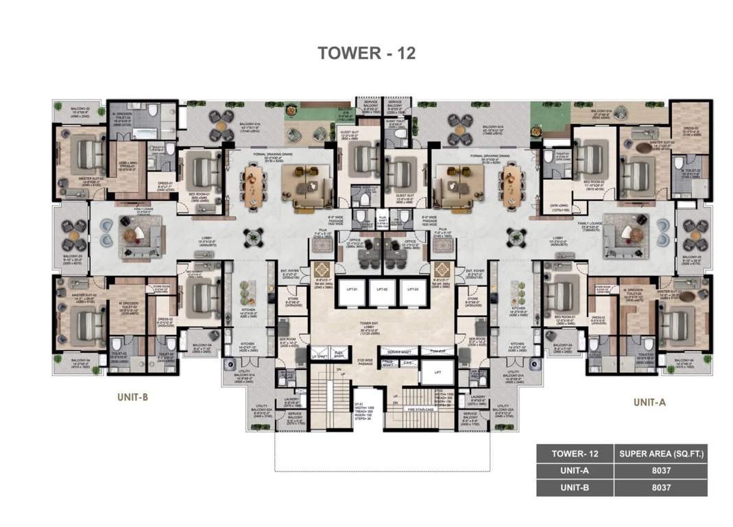 the cambium The Cambium Tower 12 Cluster Plan from 1st to 32th Floor